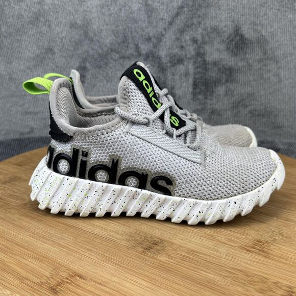 Adidas Running Shoes Kids Size 11K Gray Green Three Stripes Speckled IG2486 - Picture 1 of 10